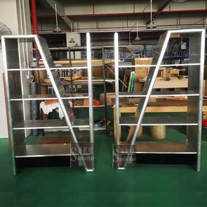 Estantería vintage de metal Industrial para decoración del hogar, estantería antigua de estilo aviador, de aluminio pulido cromado - Product Image 4