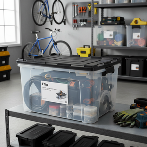 Etap Heavy Duty PP 80x60 Food <b>Container</b> with Lid <b>Clear</b> Cover for Garage Organizing & Storing Items - Product Image 3