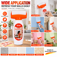 Kit de peinture murale à rouleau, peinture à base d'eau pour réparation de murs intérieurs, ensemble de peinture avec rouleau et brosse pour la décoration de la maison