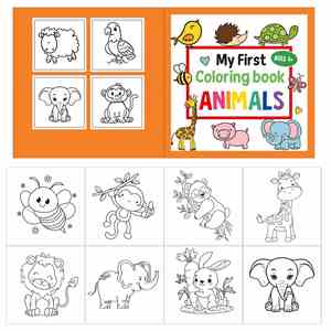 30 Libros para Colorear con Dibujos a Mano para Niños con Animales de Dibujos Animados Sencillos - Product Image 2
