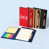 Juego de Cuadernos Personalizados con Tapa Dura y Notas Adhesivas, Bloc de Notas con Bolsillo para Bolígrafo y Banda Elástica, Kit de Papelería para Regalos Promocionales Corporativos