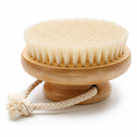 Brosse de douche universelle personnalisée en bambou avec poils en éponge pour homme et femme, brosse de bain pour le corps