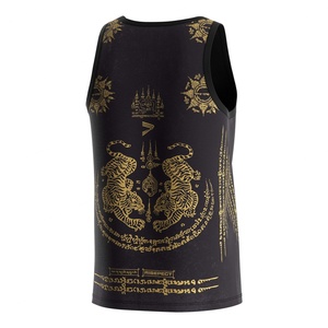 T-shirt et short de boxe thaïlandaise à séchage rapide, doux, sublimé, pour l'entraînement, sans manches - Product Image 2