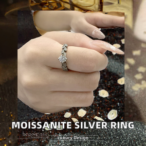 925 Sterling Silver Moissanite Heart <b>Ring</b> Twisted Band Round Cut Pave Certified Luxury Engagement <b>Promise</b> <b>Ring</b> for <b>Women</b> - Product Image 2