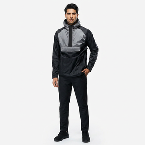 Finer Threads <b>Men</b> Custom Logo Design Vintage Hooded Streetwear Windbreaker Rain <b>Jacket</b> Polyester/Cotton Softshell Waterproof - Product Image 1