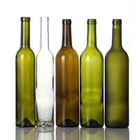 Bouteille de vin en verre brun vert 750ml 700ml vide unique personnalisé de la meilleure qualité avec bouchon en liège bouteille de vin en vrac avec bouchons