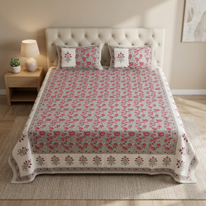 Ensemble de draps de lit king size en coton floral, best-seller, avec 2 taies d'oreiller réversibles, 500 fils, style bohème, literie pour la maison - Product Image 2
