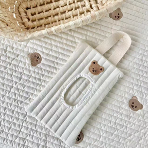 Boîte portable pour lingettes humides avec couvercle rabattable, sac de rangement suspendu pour voiture et poussette, porte-papier - Product Image 1