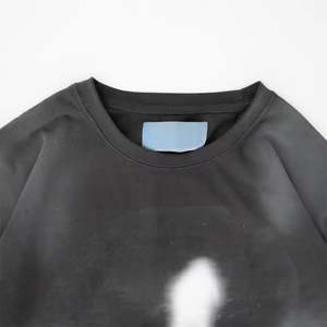 T-shirt personnalisé à manches longues double couche pour homme, style vintage délavé effet soleil, coupe oversize - Product Image 2