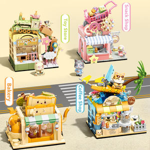 617007<span class=keywords><strong>ร้าน</strong></span><span class=keywords><strong>ขาย</strong></span>ขนมขบเคี้ยวฉากในเมืองถนนที่สร้างสรรค์น่ารักตั้งโต๊ะตกแต่งบล็อกโมเดลเด็กตัวต่อชุดของเล่นพลาสติก - Product Image 6