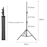 Accessoires de studio photo 2.8M trépied support de lumière robuste pour appareils photo Softbox équipement photographique