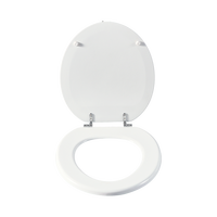 Siège de toilette en bois moulé élégant et moderne avec fonction de fermeture en douceur, finition lisse, design hygiénique, matériau durable pour une utilisation en salle de bain