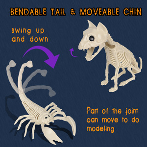 <span class=keywords><strong>Esqueleto</strong></span> Animal Yard Decor y Reaper Bones Animales con colas flexibles y mandíbulas móviles, Esqueletos de animales de Halloween - Product Image 3
