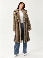 Manteau long en fausse fourrure de renard bordeaux pour femme Zeyu, col large, épais et chaud, longueur intégrale, veste maxi en fausse fourrure rouge, ODM/OEM