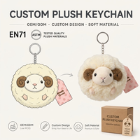 Porte-clés personnalisés en peluche OEM, mini mouton mignon, décoration de sac à dos, pendentif en peluche doux, poupée agneau, jouets en peluche animaux en peluche