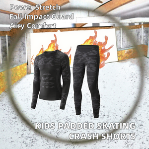 Pantalones cortos acolchados transpirables para patinaje artístico para niños, pantalones con doble capa de protección contra impactos, traje de compresión, capa base - Product Image 2