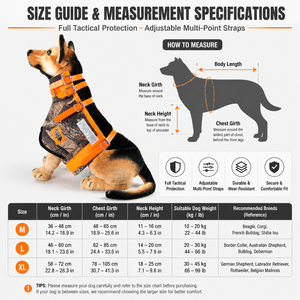 Harnais de chien camouflage réglable avec sangles orange et fermeture à boucle pour grandes races - Product Image 5