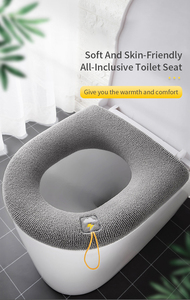 En gros, Housse de siège de toilette universelle en forme de O pour l'hiver, lavable, tricotée, douce et chaude, accessoire de salle de bain - Product Image 4