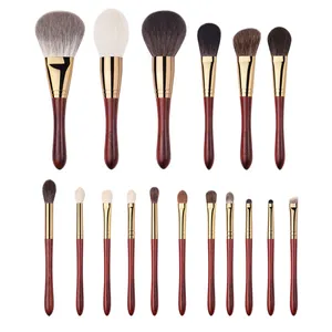 Custom makeup brushes Logo Natural hair Copper tube Red sandalwood handle 17Pcs Crimson Series Makeup brushes