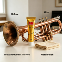 G3Hu Dépolisseur pour métaux, Polisseur pour laiton, Polisseur pour instruments de musique, Pâte métallique portable à brillance rapide, Puissant, qualité industrielle