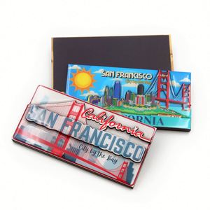 High Quality Print Epoxy Foil Mdf Making Jamaica Picture Custom 3D Resin Wooden <b>Fridge</b> Magnet - Product Image 5