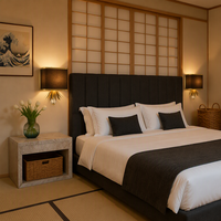 Applique Murale Décorative Moderne à 2 Lumières en Tissu, Abat-jour Carré en Lin Noir, Lampe Murale pour Villa, Chambre, Hôtel, Salle de Bain, Éclairage Domestique