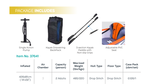 <span class=keywords><strong>Kayak</strong></span> <span class=keywords><strong>gonflable</strong></span> portable en PVC Drop Stitch, best-seller, pour 2 personnes, avec pont pneumatique haute pression, idéal pour le tourisme, le pagaie et la pêche - Product Image 2