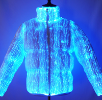 RICHSHINING 2024 Veste en fibre optique LED lumineuse, manteau matelassé tendance pour homme et femme, lavable, pour les fêtes d'hiver en extérieur