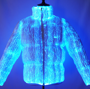 RICHSHINING 2024 Veste en fibre optique LED lumineuse, manteau matelassé tendance pour homme et femme, lavable, pour les fêtes d'hiver en extérieur - Product Image 4