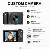 Cámara Digital 4K UHD para Vlogging con Pantalla Giratoria de 180°, 64MP, AF, Zoom 16X, Batería Grande de 2000mAh, Dispositivo Retro para Jóvenes, Estudiantes y Viajes