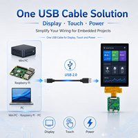 Módulo de Pantalla IPS USB 2.0 de 2.1 a 5.0 Pulgadas, Mini Monitor Secundario para Raspberry Pi y PC, Plug and Play