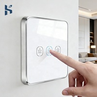 Interrupteur tactile intelligent Tuya WiFi 3 voies, couleur or, norme britannique et européenne, interrupteur intelligent pour éclairage, commande à distance par application