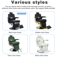 Fauteuil de Barbier Électrique de Luxe Haut de Gamme Moderne et Robuste avec Massage pour Hommes, Idéal pour Salon de Coiffure et Rasage