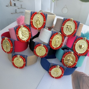 Pulsera Trenzada Moderna LS-D942, Pulsera con Dijes <span class=keywords><strong>de</strong></span> Cuentas Miyuki, Pulsera con Dijes <span class=keywords><strong>de</strong></span> la Virgen María, San <span class=keywords><strong>Benito</strong></span>, Religión/<span class=keywords><strong>Cruz</strong></span>/Corazón - Product Image 4