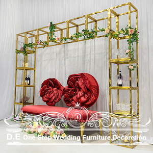 Golden Acrylic Mirror Wedding Arches <strong>Back</strong> <strong>Drops</strong> for Events - Product Image 4