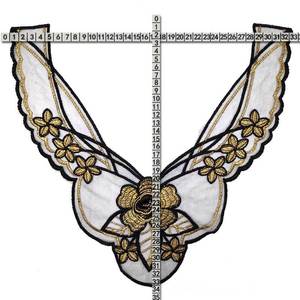 Ren Cổ Áo Đính May Trên Miếng Vá Lớn Hoa Thêu Đường Viền Cổ Áo Ren - Product Image 5