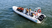 Bateau de patrouille Liya RIB, fabricant de bateaux pneumatiques Hypalon à grande vitesse de 34 pieds (10 m) à deux moteurs, à vendre