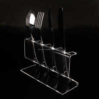 Présentoir de Vaisselle de Restaurant Personnalisé en Acrylique Transparent, Support de Couverts en Perspex, Présentoir Couteaux en Acrylique Sur Mesure