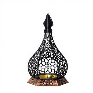 Portavelas de Metal Premium para Mesa y Decoración de Interiores |   Iluminación Decorativa para Ramadán, Elegante, Impermeable y Duradera - Product Image 1