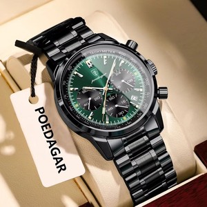 Reloj POEDAGAR de Lujo para Hombre, Resistente al Agua, Luminoso, con Fecha, Cronógrafo, Reloj de Cuarzo de Moda para Hombre, Relojes Deportivos de Acero Inoxidable para Hombre - Product Image 1