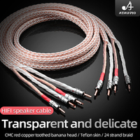1 paire de câbles pour haut-parleurs HiFi 12TC, de haute qualité, en OCC pur, avec prise banane, pour moniteur et amplificateur d'enceintes d'ordinateur