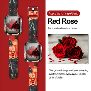 Bracelet de montre 2 en 1 en Silicone avec boîtier, imprimé, sans motif, pour montre Apple, nouveau - Product Image 4