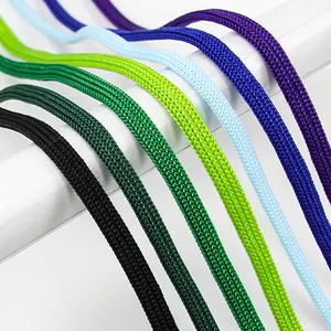 مصنع محبوك حبل جوفاء 6 مللي متر سلك مسطح PP سلسلة هوديي الرباط الرباط الرباط سلسلة أربطة الملابس