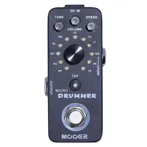 Mooer Micro Drummer Compacte Digitale Drum Machine 121 Drumbeats Tap Tempo Functionaliteit Black