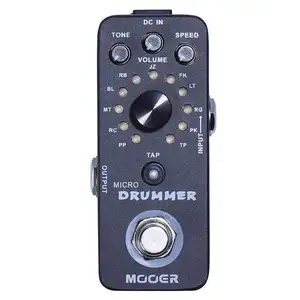 Mooer mikro davulcu kompakt dijital davul makinesi 121 Drumbeats dokunun Tempo fonksiyonlu siyah