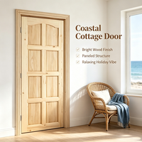 Porte intérieure en pin massif de style campagnard, porte en bois brut naturel pour la décoration d'une maison de vacances