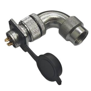 Connecteur d'aviation WS20 coudé 2-15P à montage sur panneau, adaptateur en alliage de cuivre et de zinc plaqué or, faisceau de câblage - Product Image 1