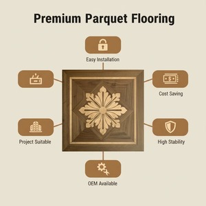 <span class=keywords><strong>Parquet</strong></span> artistique multicouche en mosaïque, motif Versailles, chêne et noyer noir, installation T&G pour villas de luxe, extérieur - Product Image 2