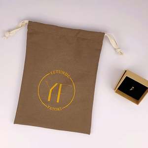 Sac en coton imprimé avec logo personnalisé, sac à main à double cordon avec cordon de serrage pour chaussures, poussière, cadeau, toile - Product Image 2