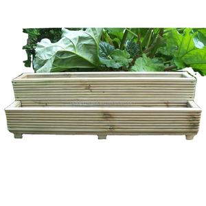 Macetero de jardín escalonado con dos niveles de <span class=keywords><strong>madera</strong></span> para cubierta, comedero de <span class=keywords><strong>madera</strong></span>, macetero de <span class=keywords><strong>madera</strong></span> - Product Image 1